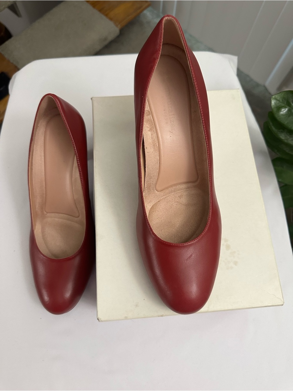 Naturalizer Michelle Women's Red Leather Platform Pumps